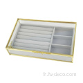 Organisateur en verre Clear Velvet Jewelry Stockage